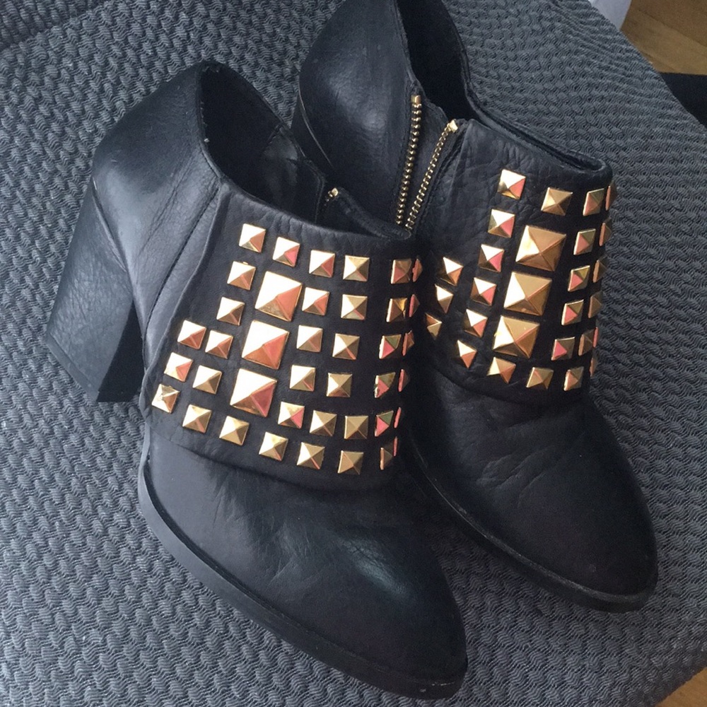 Leather Studded Zara Booties